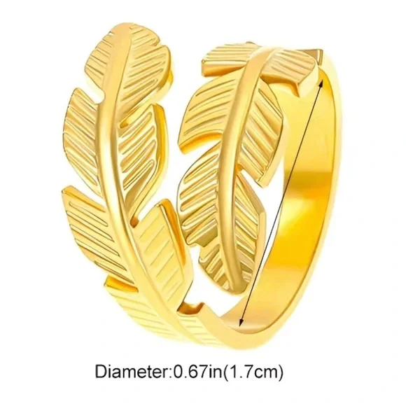 LEAF SHAPED ADJUSTABLE RING - Picture 7 of 12